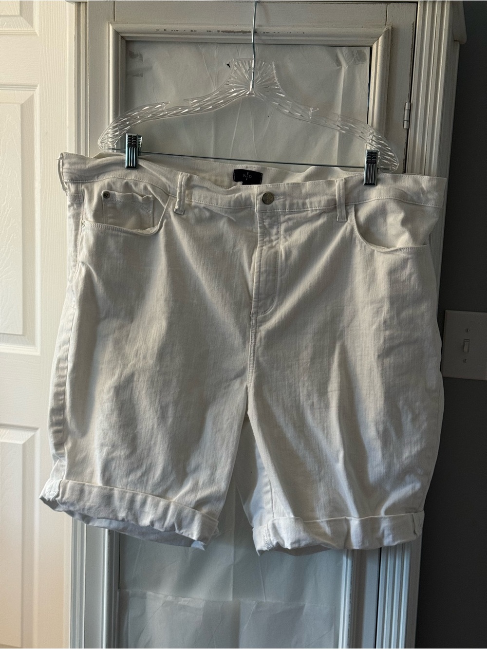 NYDJ White Denim Shorts with Cuff Size 24W
